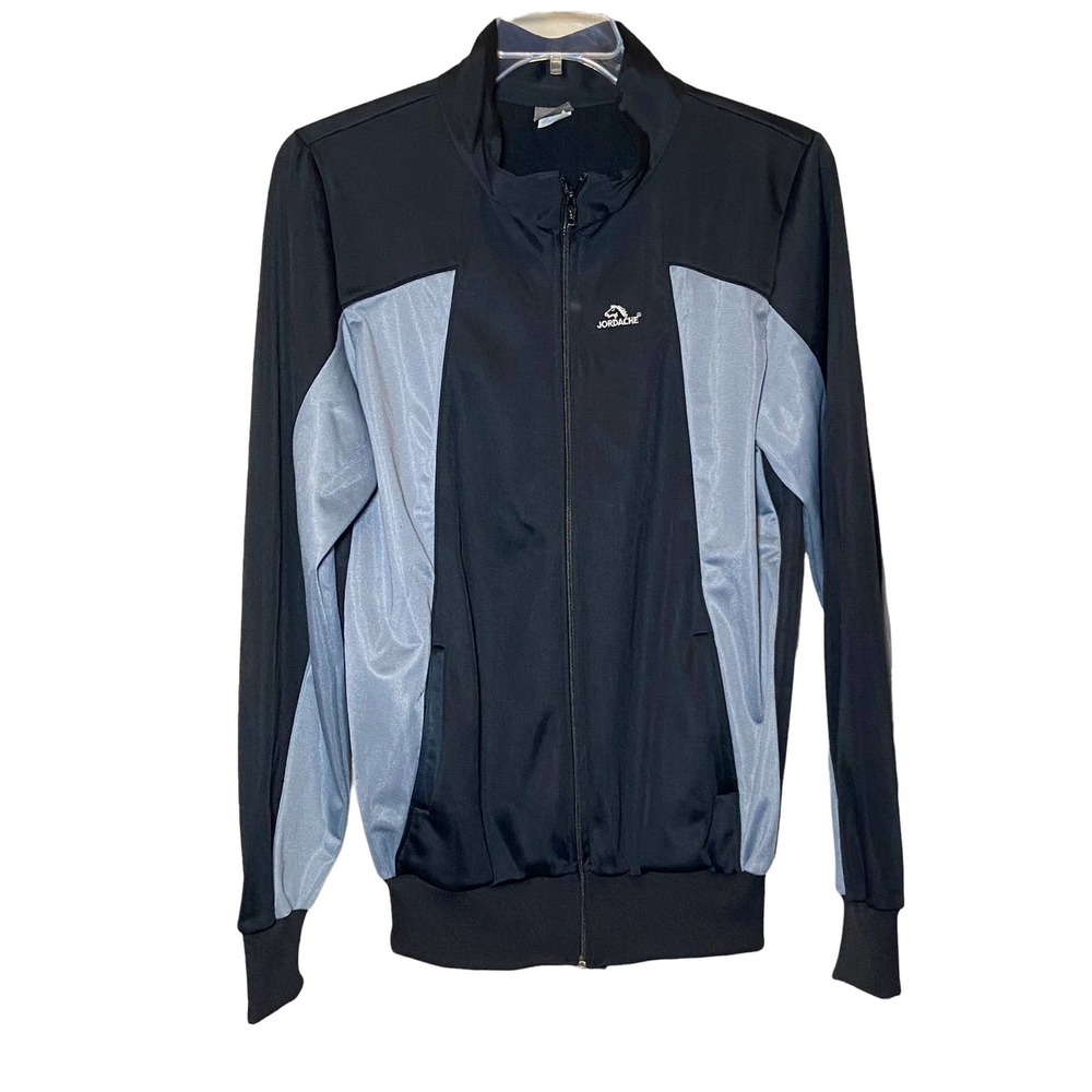 Vintage Jordache Black Track Jacket Men's L 80s 90s